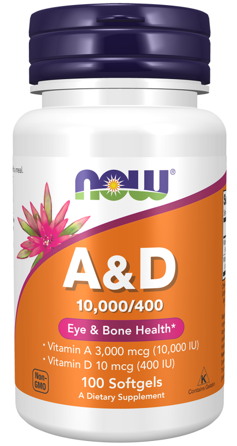 Vitamin A & D 10000 / 400 IU 100 μαλακές κάψουλες - Now