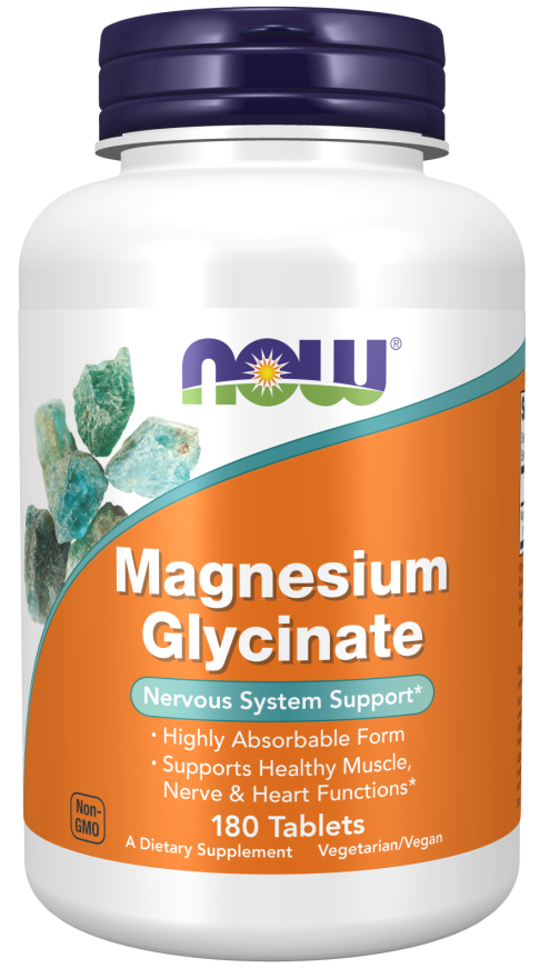 Magnesium Glycinate 180 tabs - Now Foods