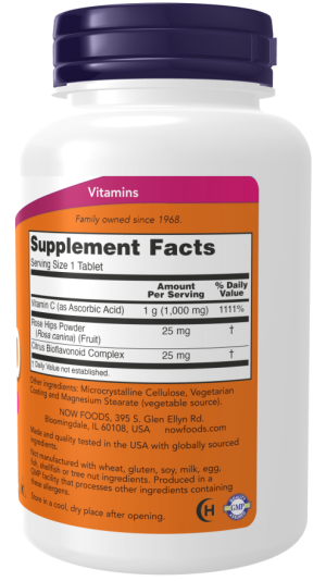 Vitamin C-1000 with Rose Hips & Bioflavonoids - 100 tablets NOW Foods